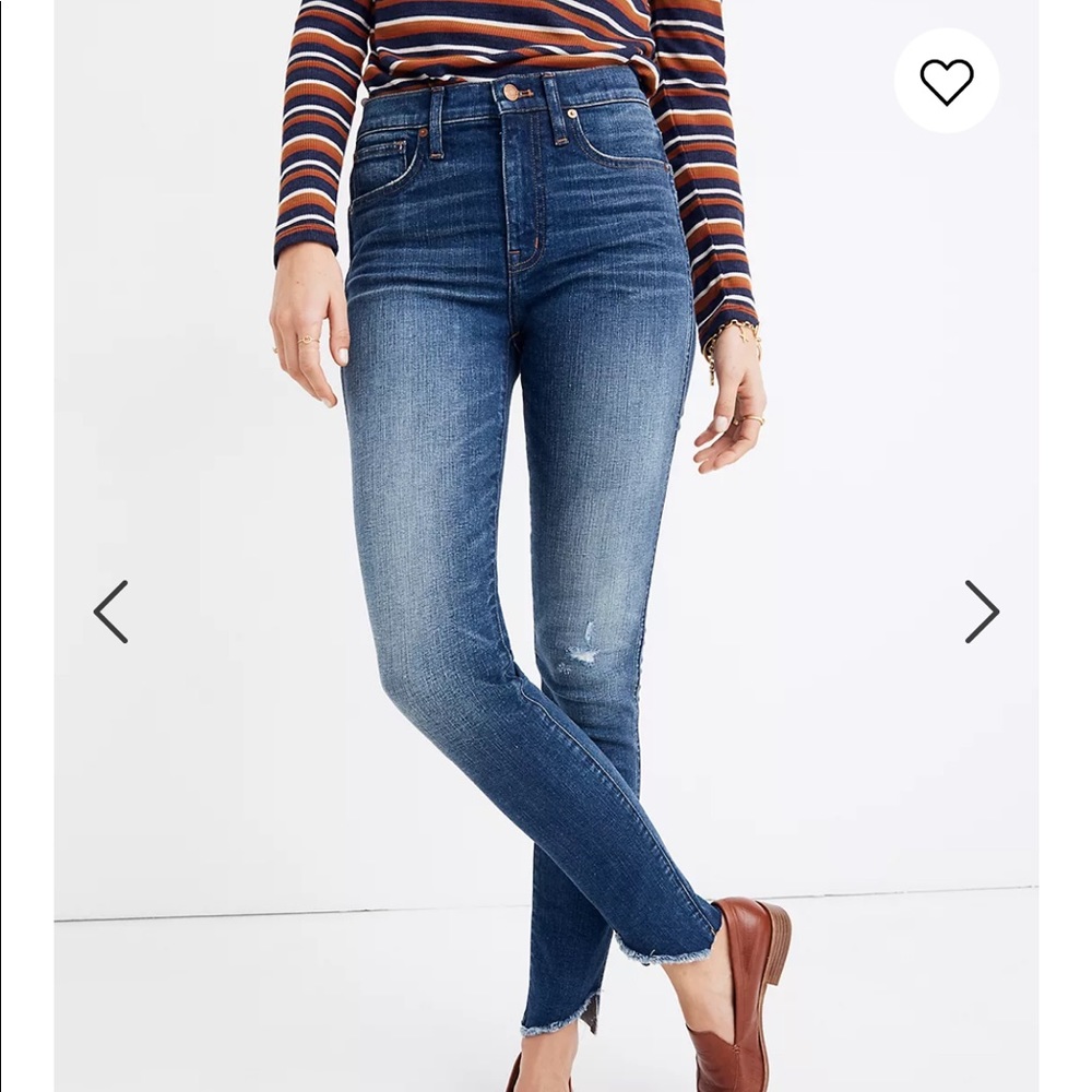 Madewell 10” high rise skinny tulip hem